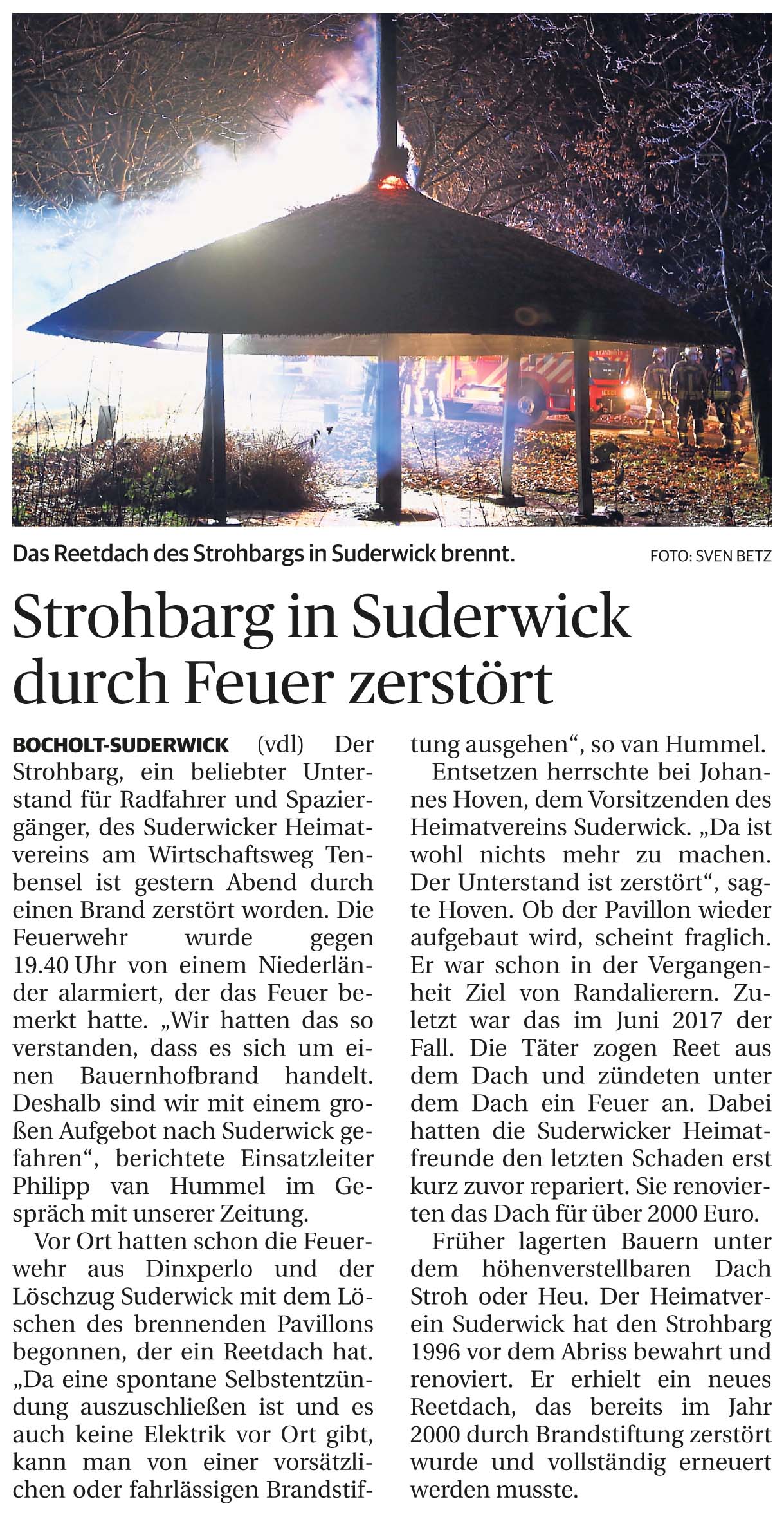 Bocholter Volksblatt Brand Suderwick 14-12-2021