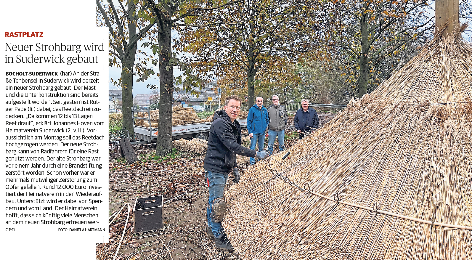 Neuer Strohbarg wird in Suderwick gebaut - Bocholter Volksblatt, November 2022