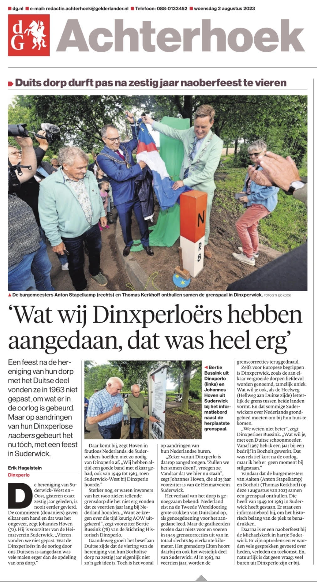 Bericht De Gelderlander 2.8.23