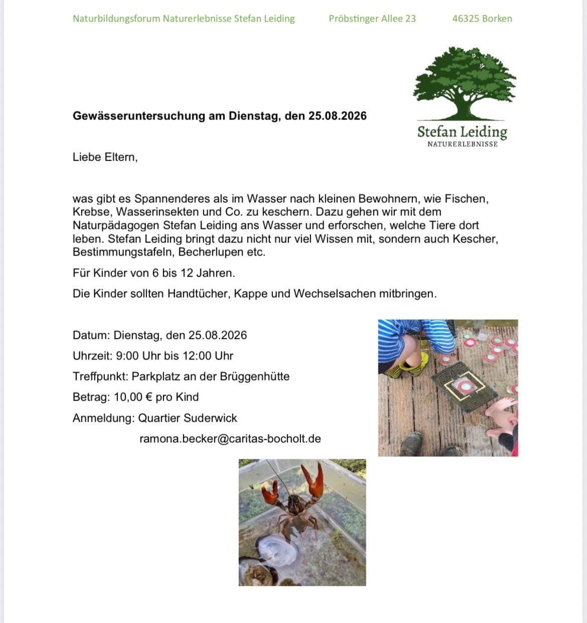 Einladung Natur für Kinder 24.8.