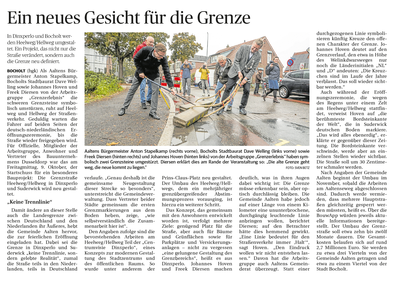 BBV - Planned-Baubeginn der Grenzstraße Heelweg/Hellweg